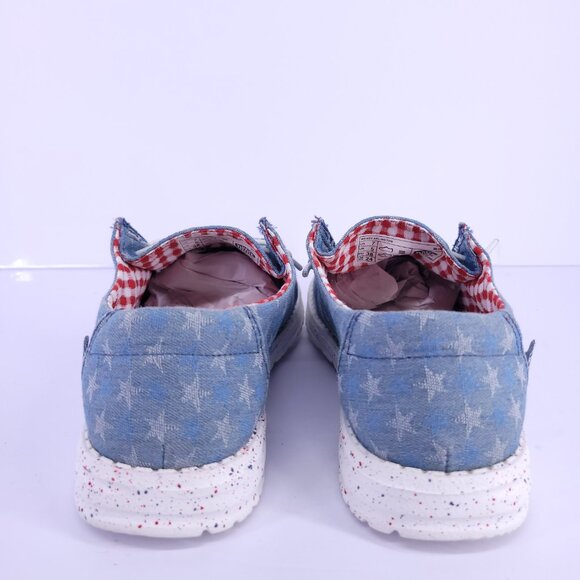 Hey Dude Wendy Arlington Women’s Size 7 Stars Blue - Red and Blue Speckle Sole - Picture 7 of 14